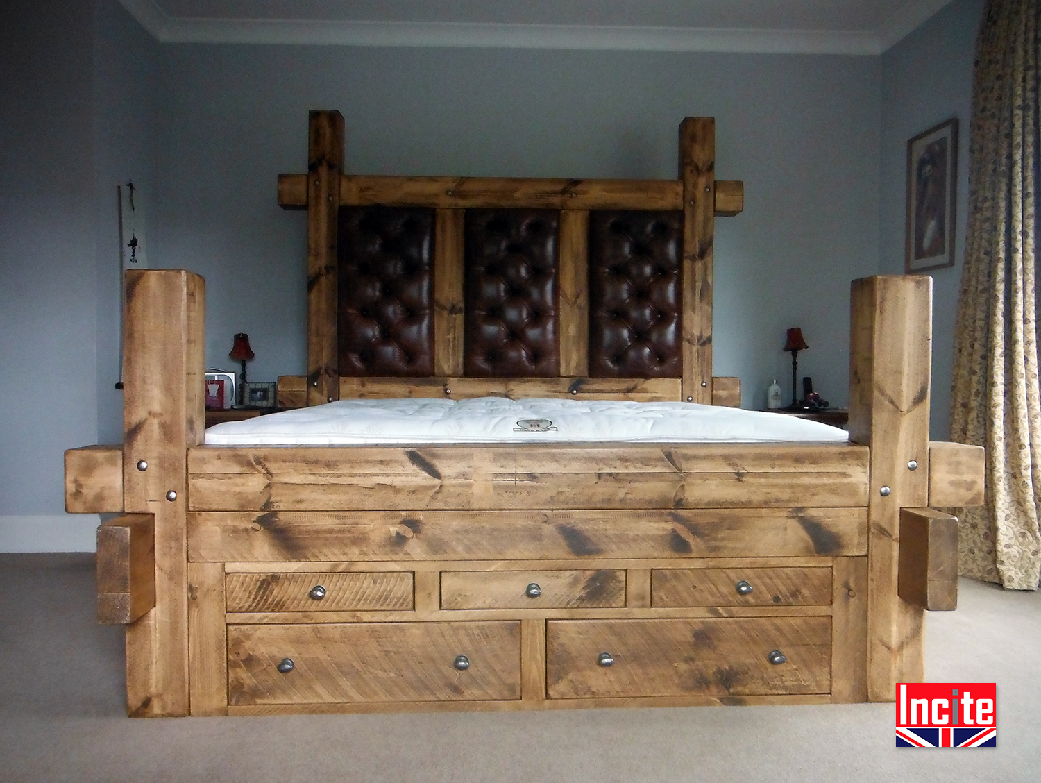 Rustic deals bed headboard